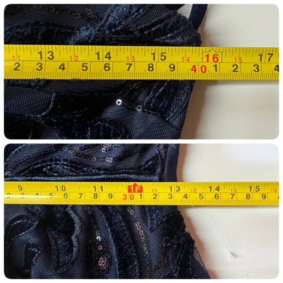 City Studio Womens Juniors Sz 7/8 Sequined Short Fit Flare Dress Navy - Picture 10 of 10